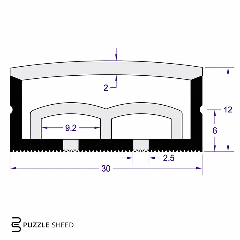 پروفیل سیلیکونی 12×30 روکار